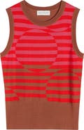 Dries Van Noten Stripe Intarsia Sleeveless Merino Wool Sweater