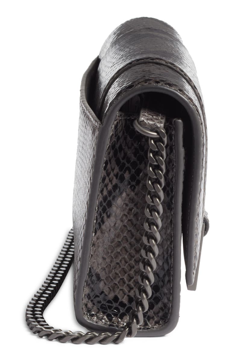 Balenciaga Hourglass Snake Embossed Leather Wallet on a Chain, Alternate, color, 