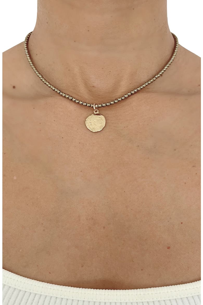 Tite Coin Pendant Necklace, Alternate, color, HEMATITE