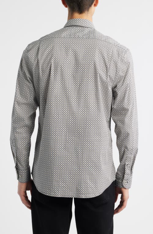 James Campbell Robo Trim Fit Dot Print Stretch Cotton Button-up Shirt In Multi