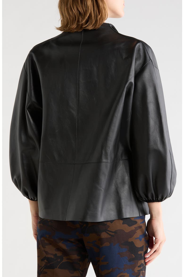 Leather Balloon Sleeve Jacket, Alternate, color, BLACK