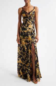 L'AGENCE Venice Cowl Neck Silk Gown