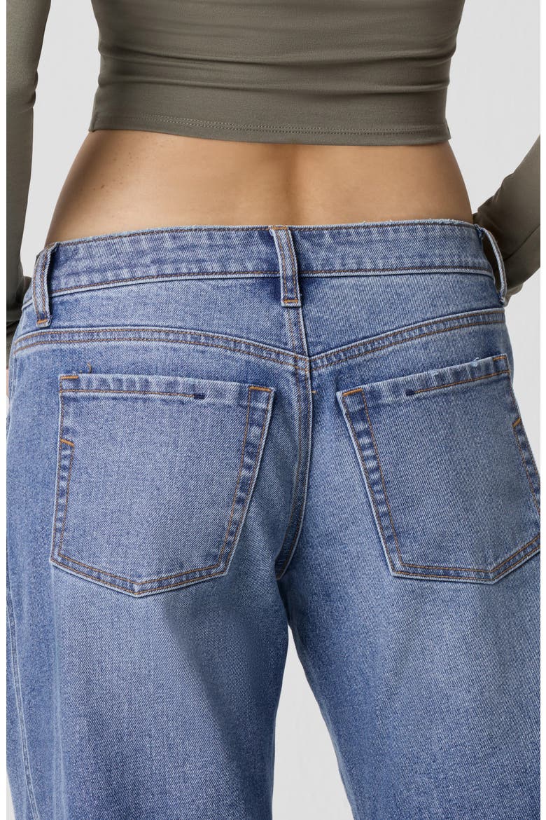 Low Rise Straight Leg Jeans, Alternate, color, MED WASH