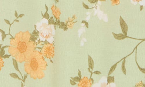 Blu Pepper Floral Midi Dress In Light Sage
