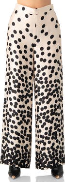 IVONNE Wide-Leg Polka Dot Palazzo Trousers