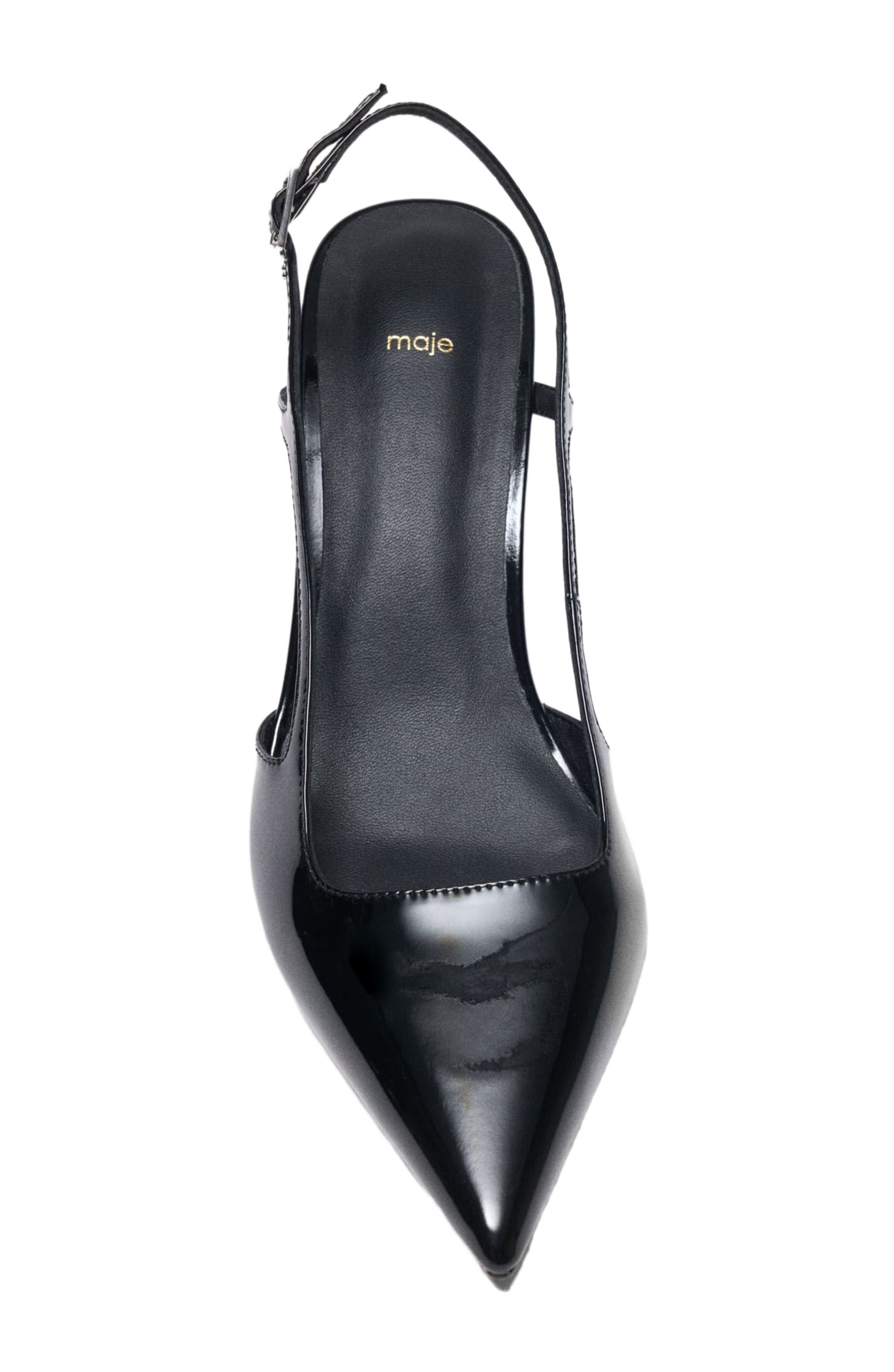 maje Patent leather slingback pumps, Alternate, color, Black