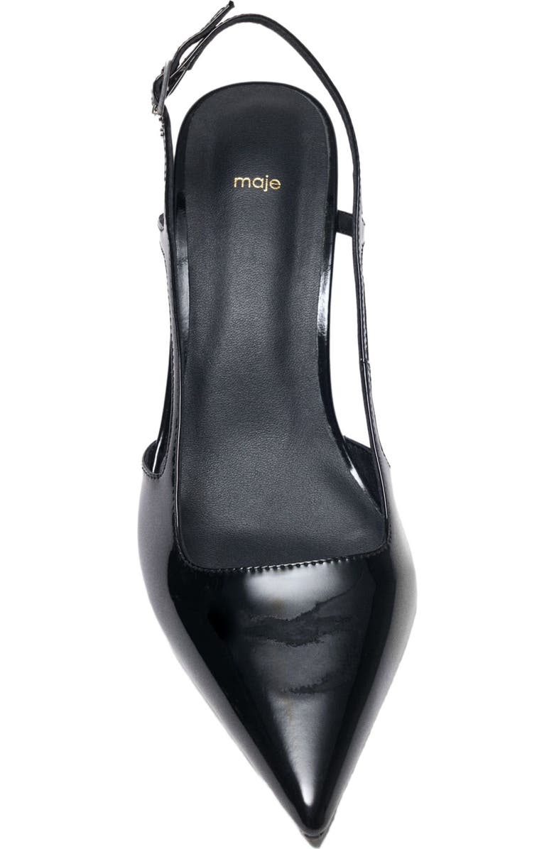 maje Patent leather slingback pumps, Alternate, color, Black