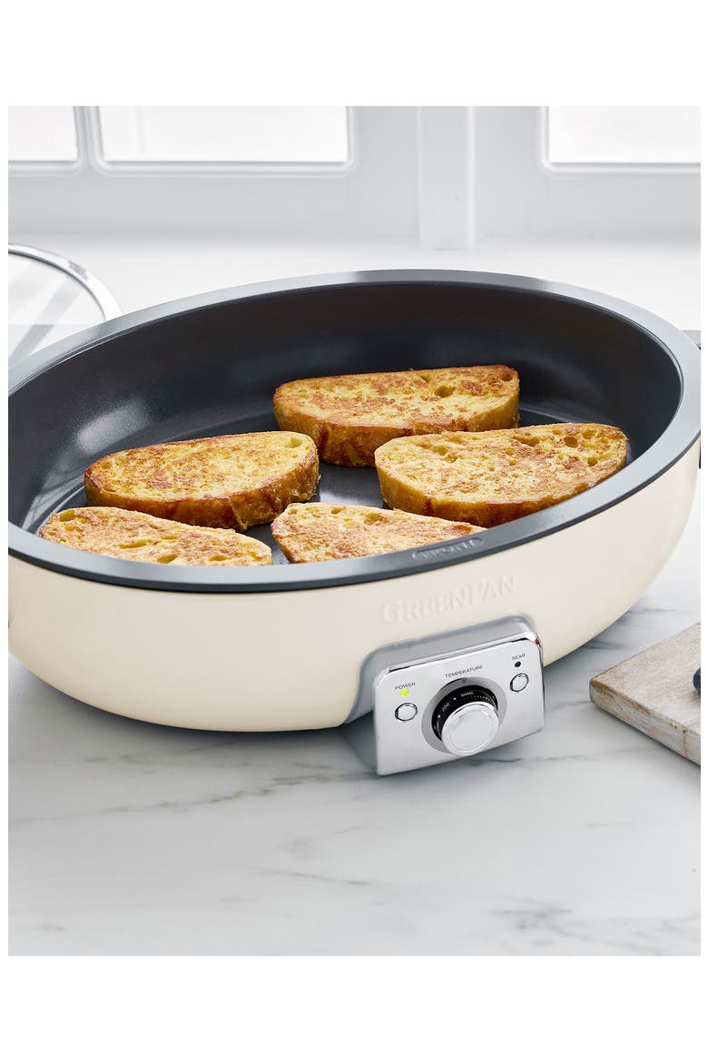 Elite 5 1/2-Quart Oval Ceramic Electric Skillet, Alternate, color, CLOUD CREAM