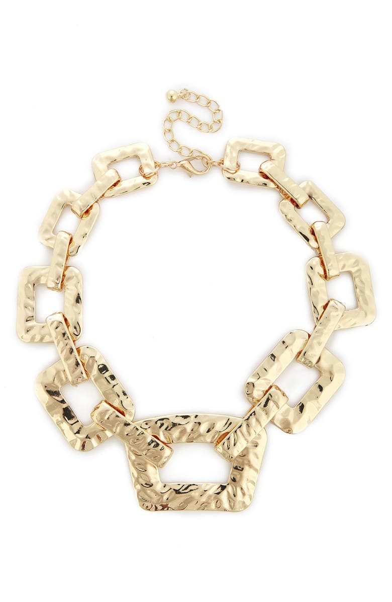 Sole Society Textured Oversize Chain Necklace, Main, color, 