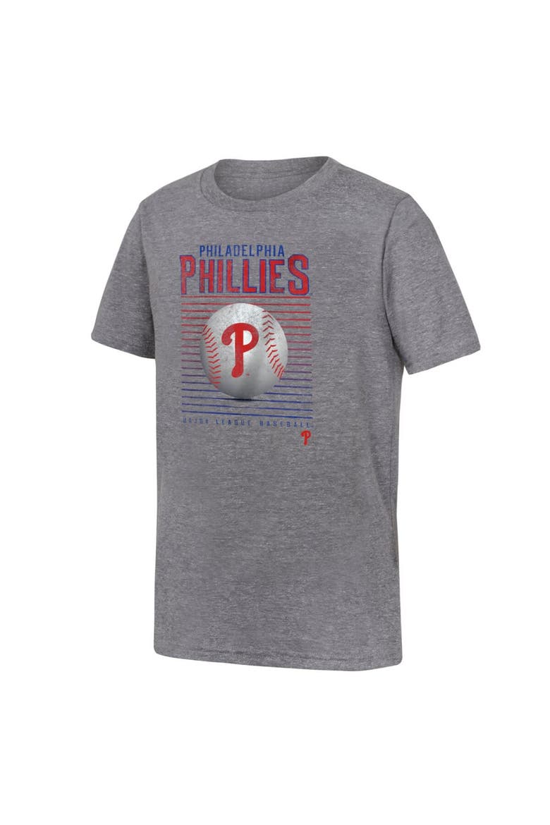 Youth Fanatics Branded Gray Philadelphia Phillies Relief Pitcher Tri-Blend T-Shirt, Main, color, Gray
