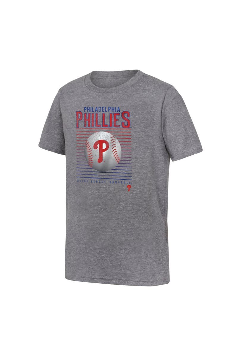 FANATICS Youth Fanatics Branded Gray Philadelphia Phillies Relief Pitcher Tri-Blend T-Shirt, Main, color, 