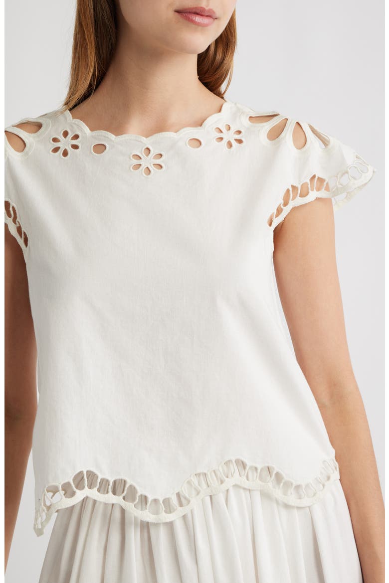 The Super Bloom Eyelet Top, Alternate, color, WHITE