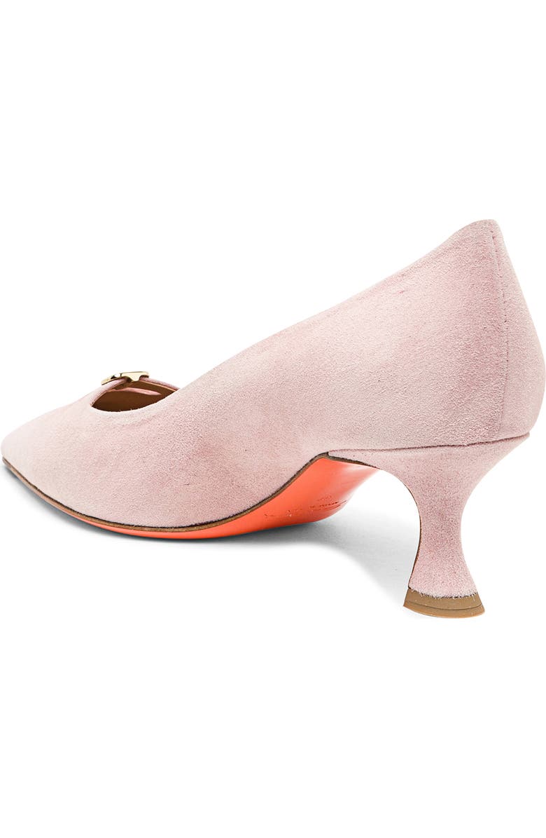 Santoni Women's Suede Mid-Heel Pump, Alternate, color, Pink