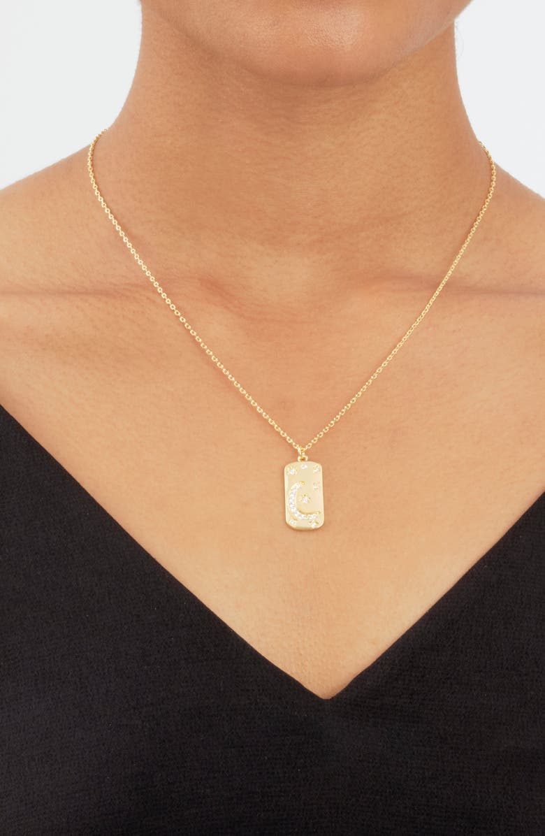 Sterling Forever Celestial Dog Pendant Necklace, Alternate, color, Gold