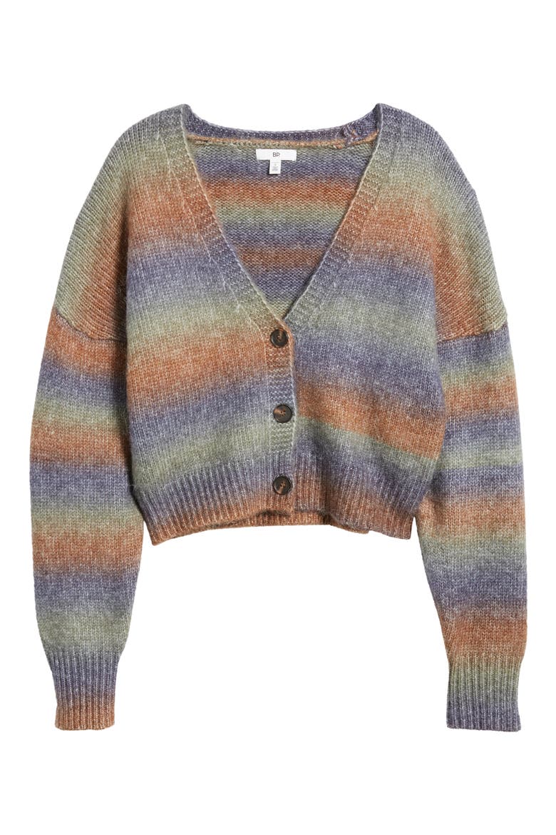 Space Dye Crop Cardigan, Alternate, color, BLUE- GREEN SPACEDYE