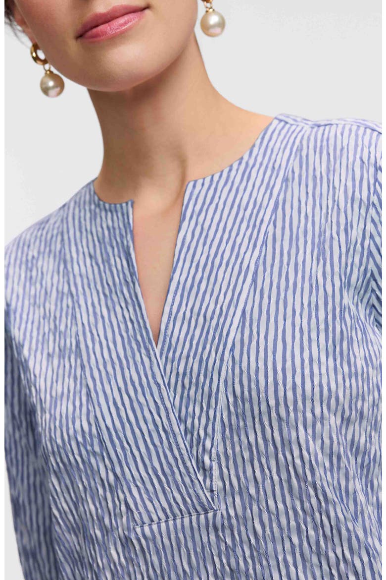Alicia Crinkle Jacquard Dress, Alternate, color, BLUE/ WHITE