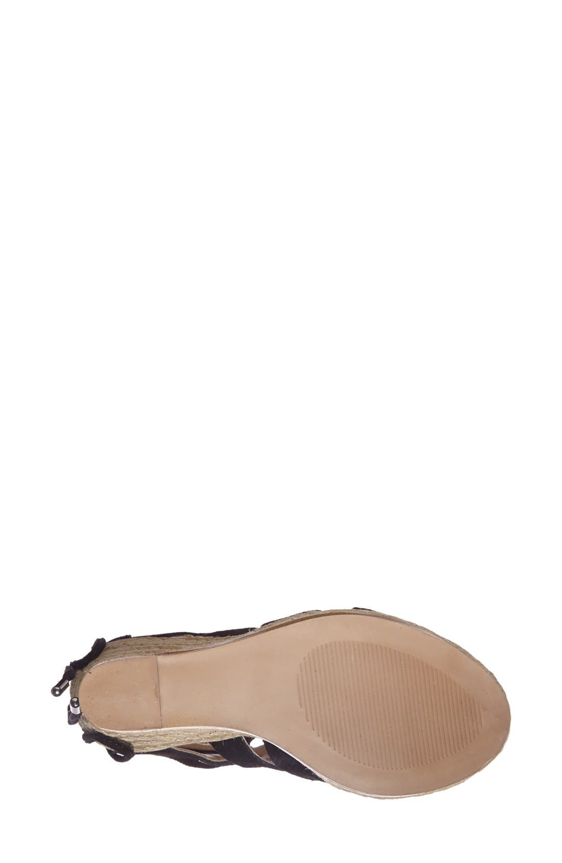 'Theea' Caged Wedge Sandal, Alternate, color, BLACK SUEDE