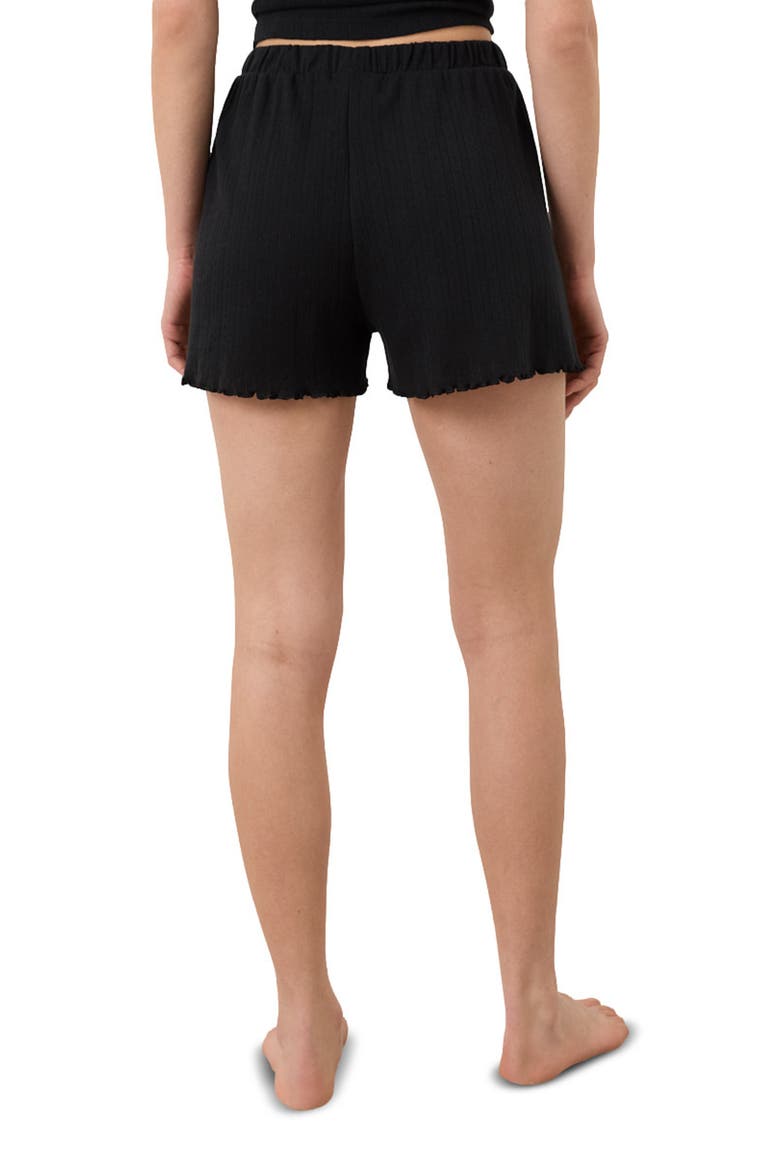 Organic Cotton Pointelle Short, Alternate, color, Black