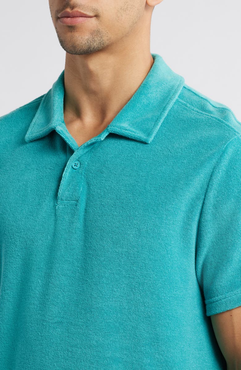 Fair Harbor Terry Cloth Polo, Alternate, color, Baltic Teal