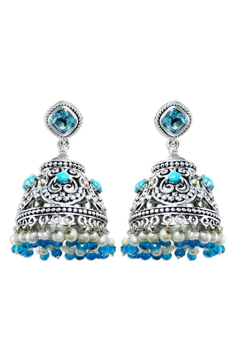SAMUEL B. Sterling Silver Chandelier Earrings, Main, color, Blue