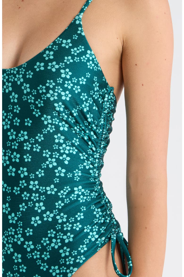 Ruched Cinched Tie One-Piece Swimsuit, Alternate, color, MOONKISS