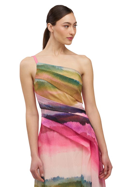 Kay Unger Normani One-shoulder Chiffon Gown