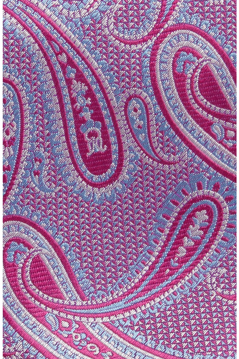 X-Long Paisley Silk Tie, Alternate, color, BERRY