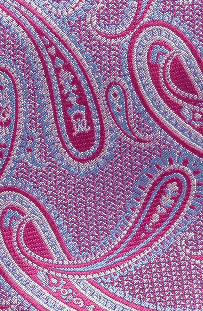 David Donahue X-Long Paisley Silk Tie, Alternate, color, Berry