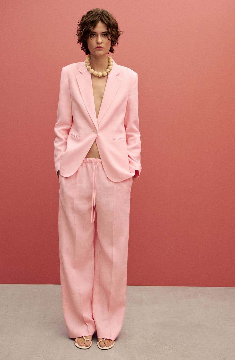 MANGO Boreli Linen Blazer, Alternate, color, Light/ Pastel Pink