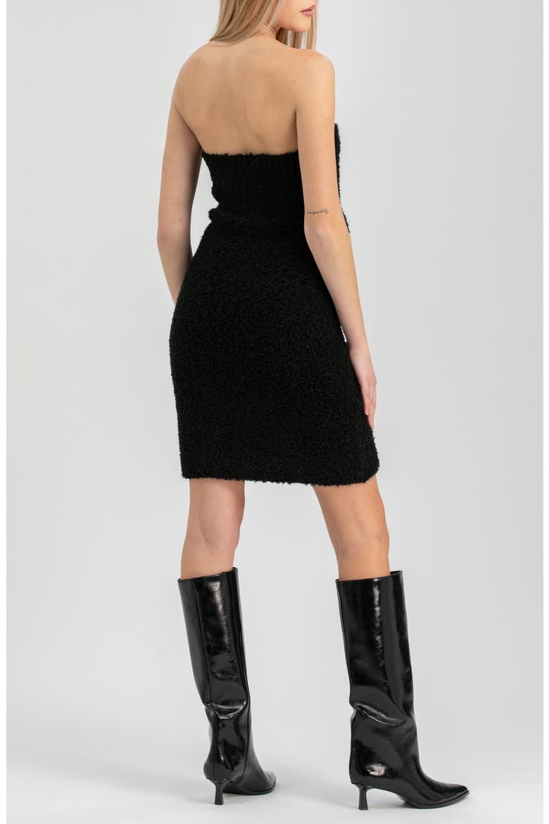 Verbier Strapless Bouclé Maternity Minidress, Alternate, color, BLACK