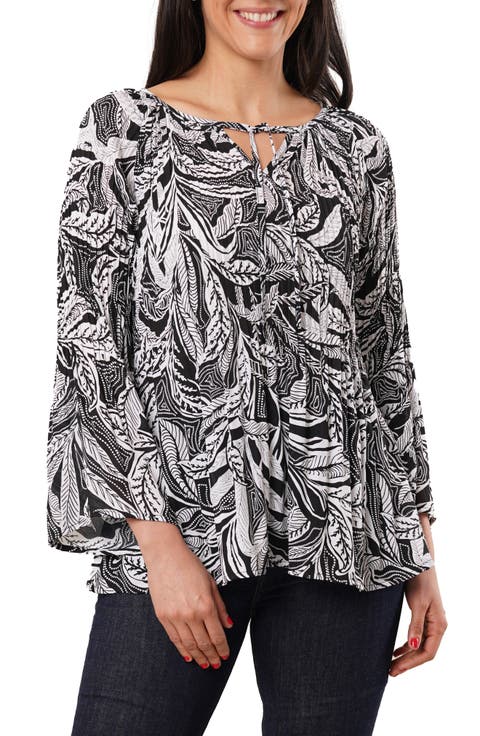 Pleated Tie Front Top