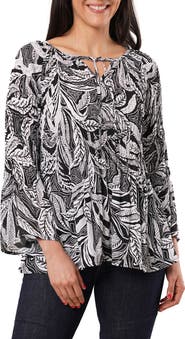 SUNNY LEIGH Pleated Tie Front Top