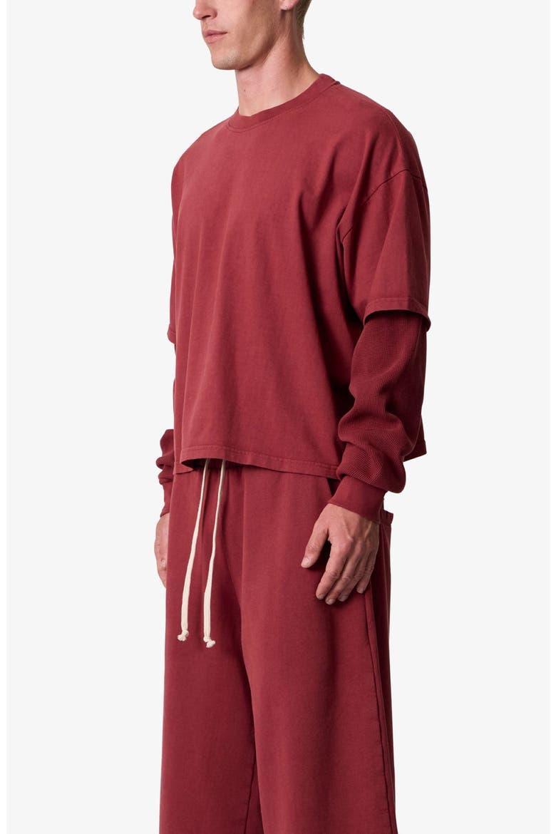 Layered Thermal Long Sleeve T-Shirt, Alternate, color, MAROON