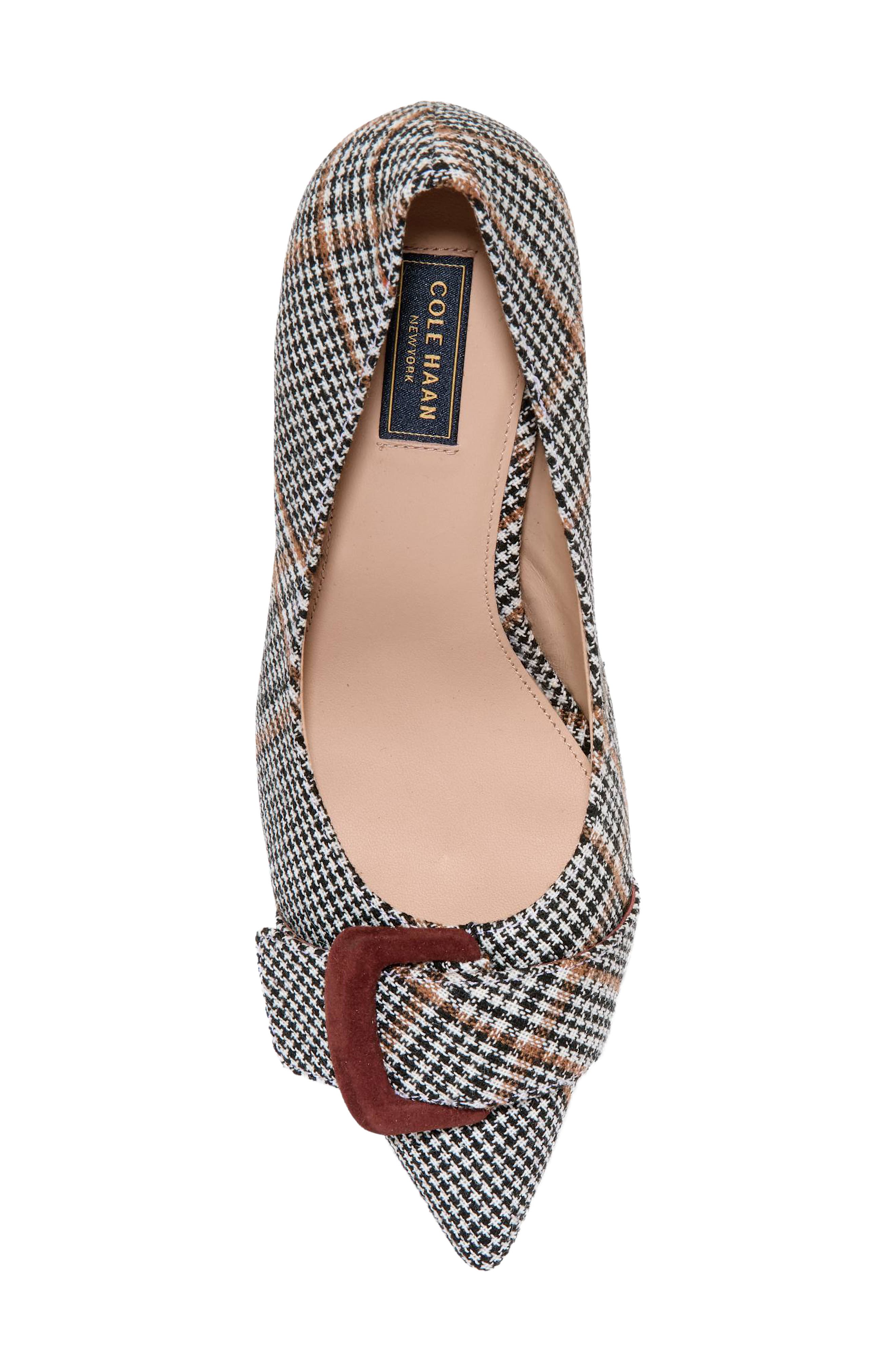 Fidela Pointed Toe Pump, Alternate, color, NEUTRAL PLAID TEXTILE/ HICKORY