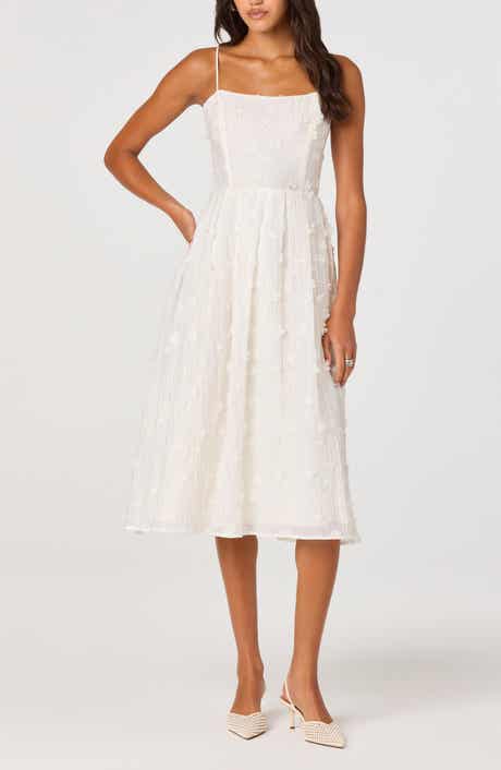 Avani Floral Appliqué Fit & Flare Midi Dress