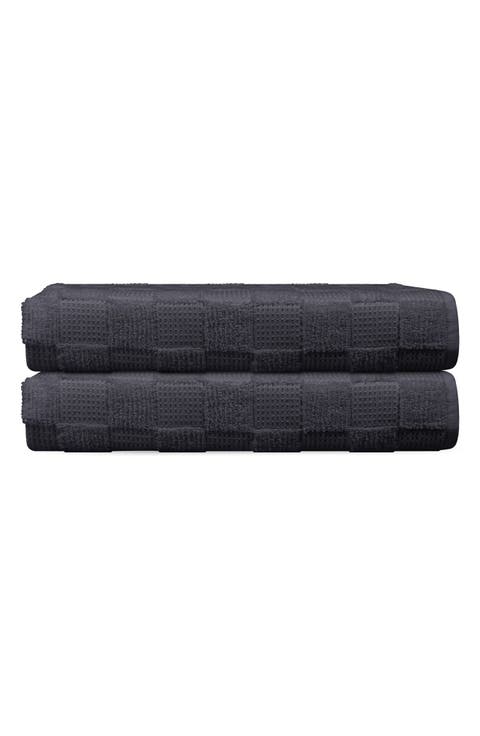 Waffle Terry 2-Piece Turkish Cotton Bath Towel Set