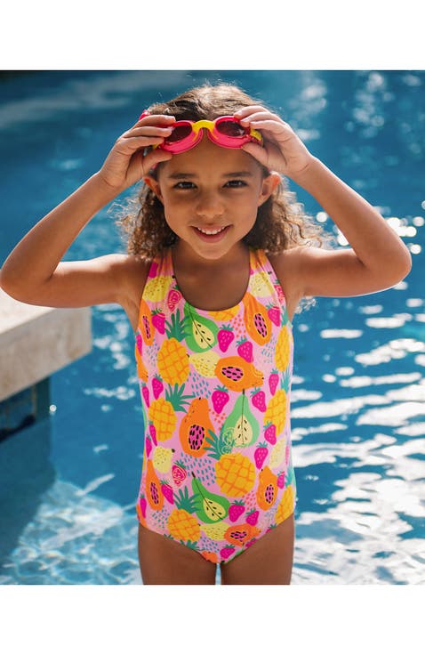 Girls Plus Chlorine Resistant One Piece UPF 50 Swimsuit