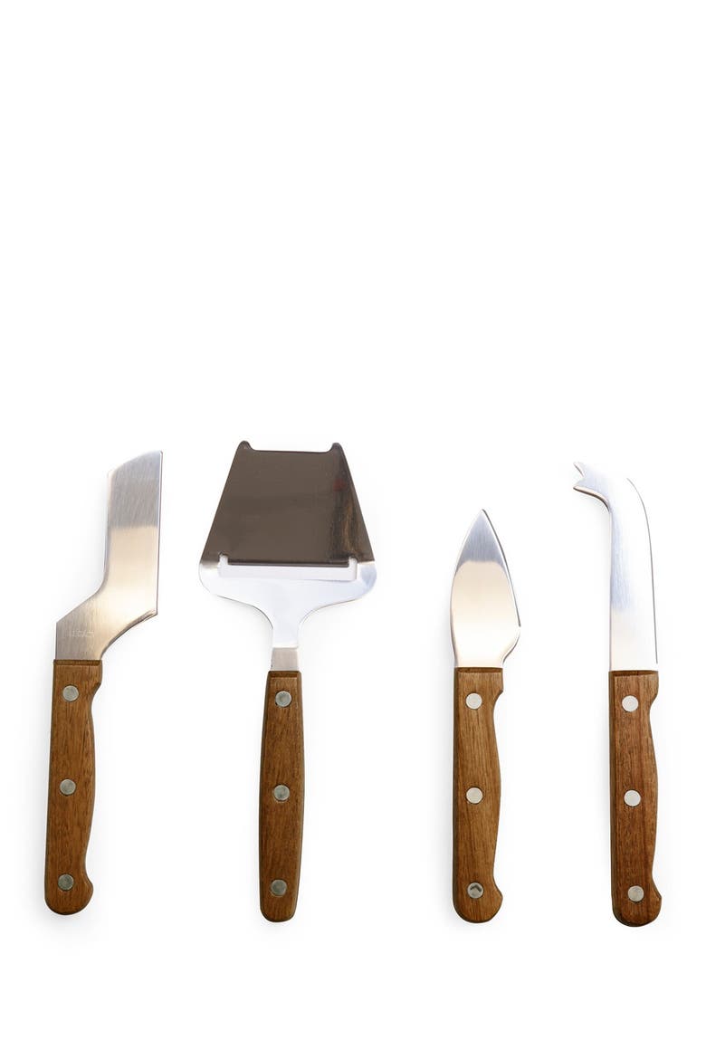 TOSCANA Acacia Circo Cheese Cutting Board & Tools Set, Alternate, color, BROWN
