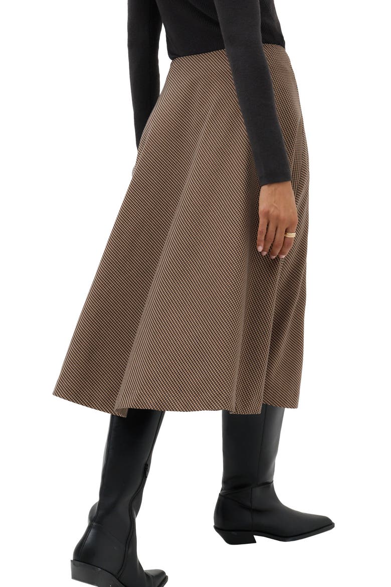 Check Circle Midi Skirt, Alternate, color, BROWN MIX