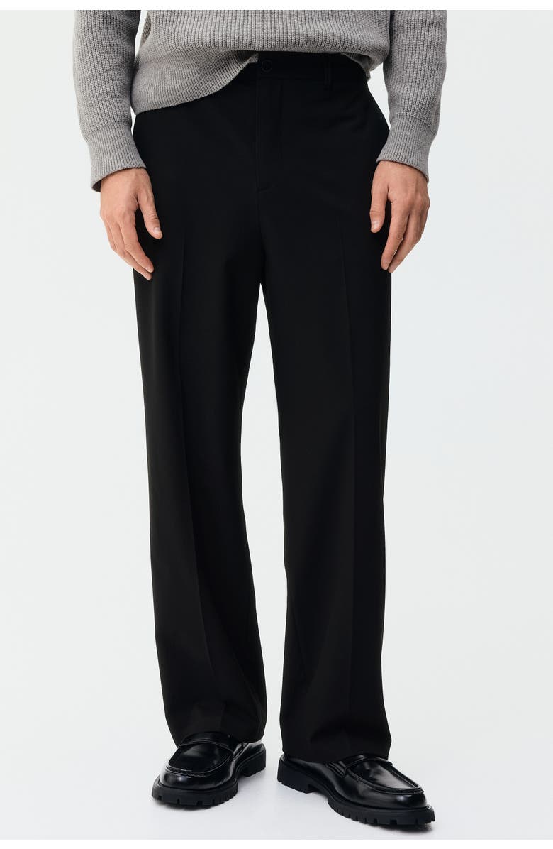 H&M Relaxed Fit Trousers, Alternate, color, Black