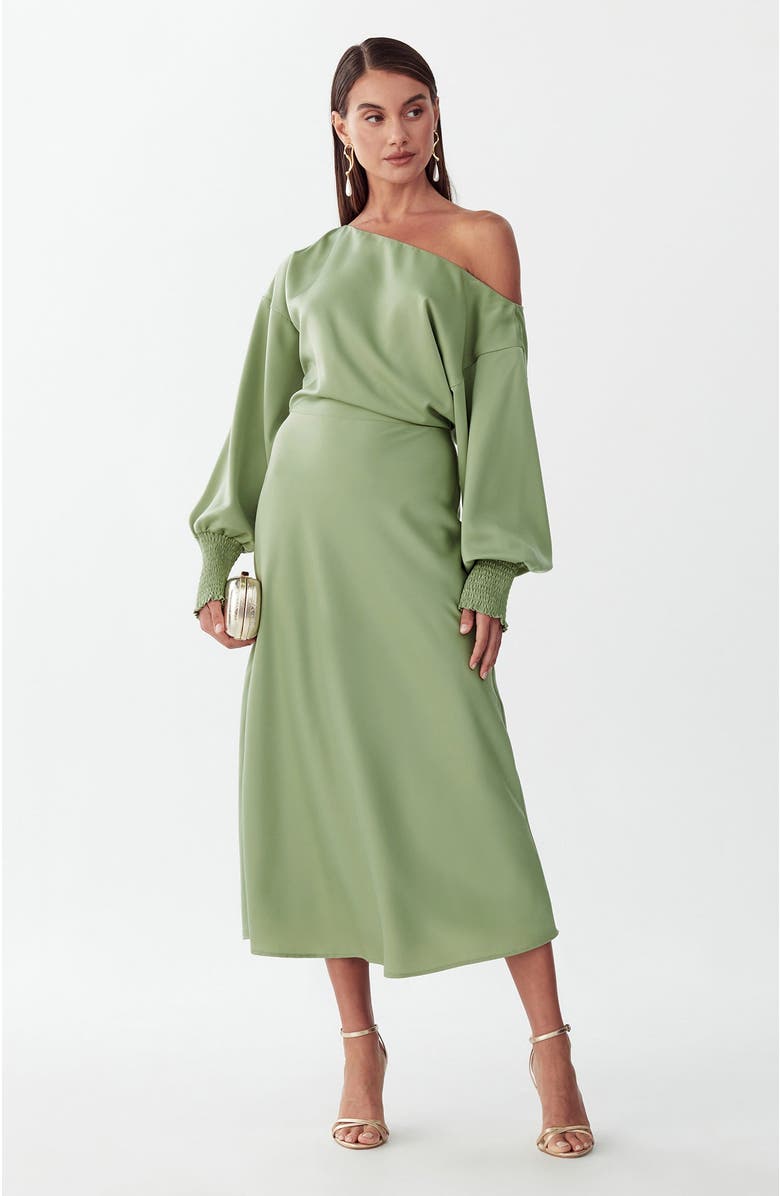 WILLA Diara Midi Dress, Main, color, Sage Green