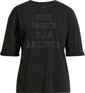 BOSS Orange Evi Rhinestone Embellished Cotton Graphic T-Shirt