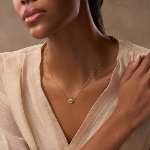 Karma And Luck Future Visions Evil Eye Malachite Gold Necklace In Gold/green