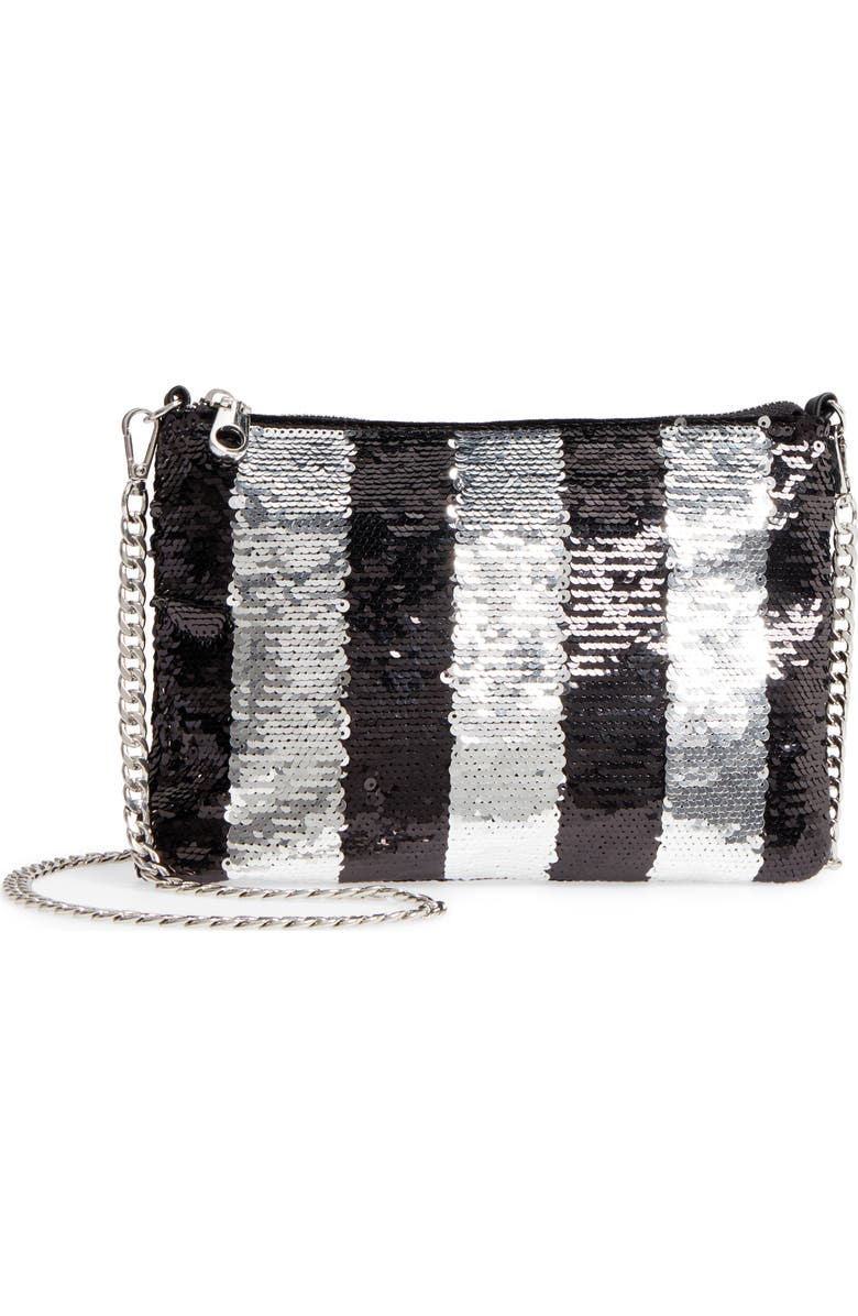 Chelsea28 Sequin Convertible Zip Clutch, Main, color,