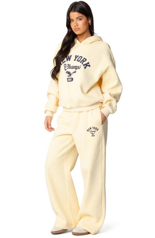 Shop Edikted New York Champs Sweatpants In Yellow
