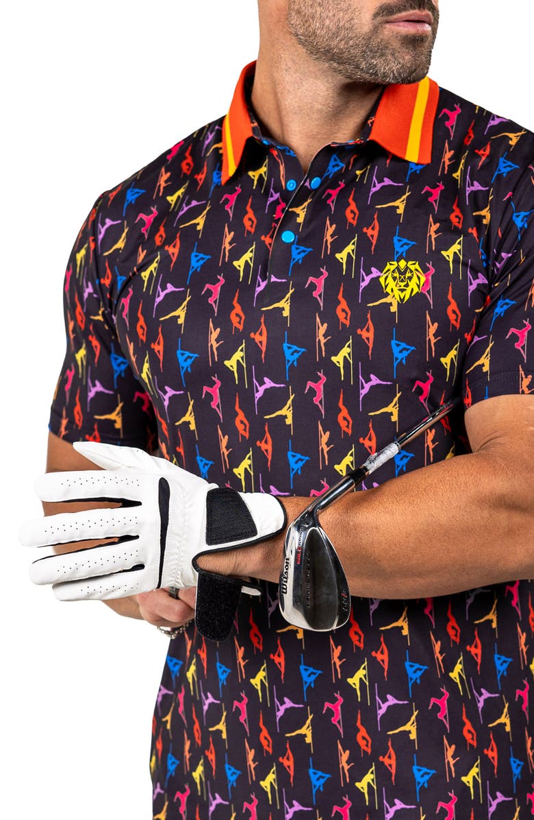 Maceoo Martyr Print Golf Polo, Alternate, color, 