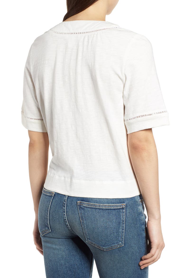 Tie Front Wrap Top, Alternate, color, WHITE