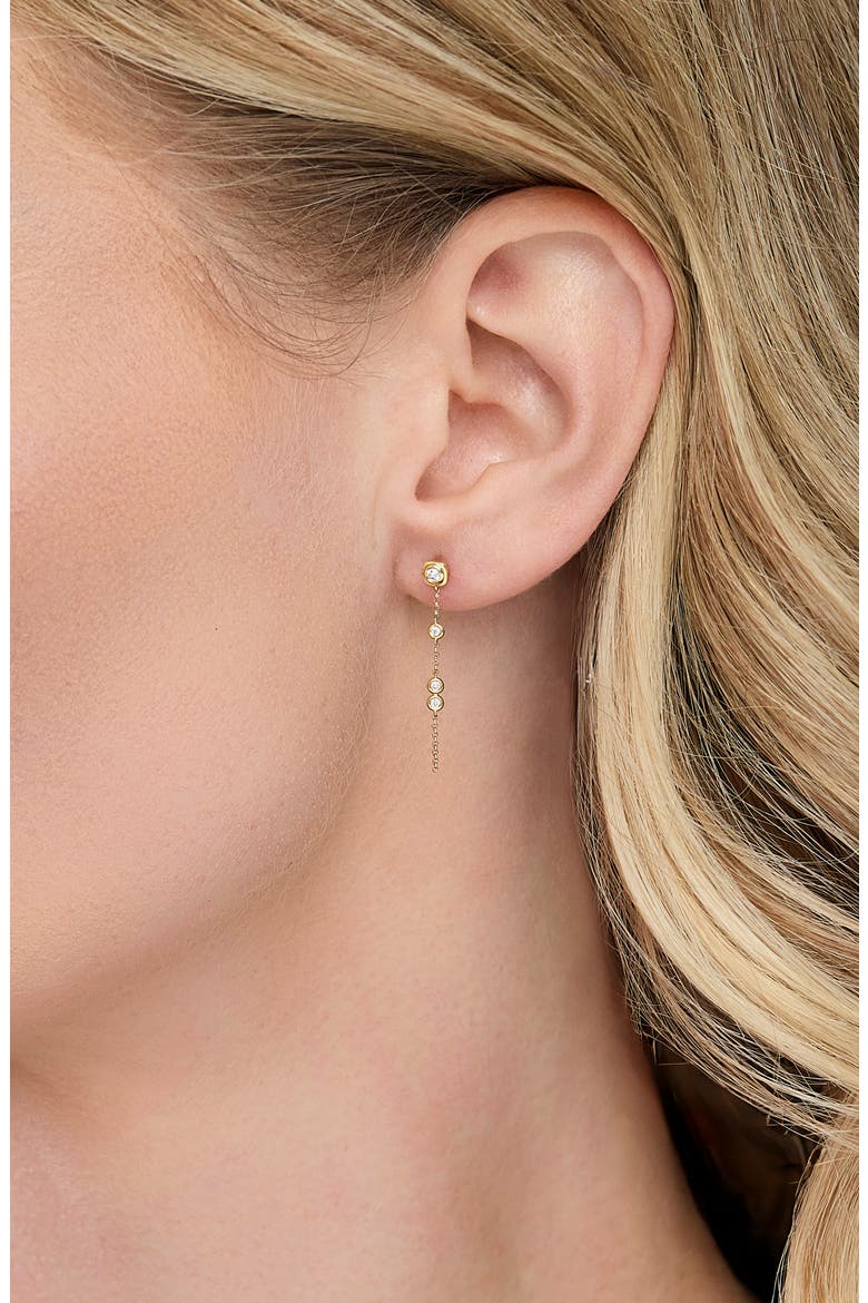 Monaco 18K Yellow Gold Diamond Linear Drop Earrings, Alternate, color, 18K YELLOW GOLD