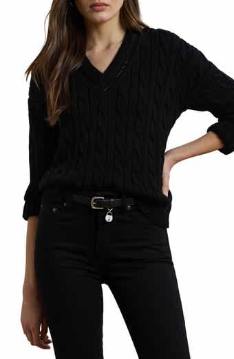 Lauren Ralph Lauren Pointelle & Cable Knit Cricket Sweater