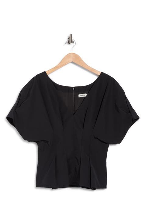 Rozen Pleated V-Neck Top